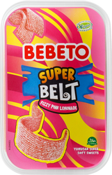 Мармелад жевательный BEBETO Super belt fizzy pink&lemonade со вкусом лимона и клубники, 400г, вид