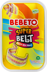 Мармелад жевательный BEBETO Super belt fizzy mix fruit со вкусом тутти-фрутти, 400г, фото