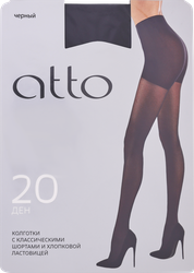 Колготки женские ATTO р. 4 20 den, черные, Арт. ATBE20, крупный план