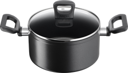 Кастрюля TEFAL Flavor Force 24см, Thermo-Signal, стеклянная крышка, антипригарное покрытие, крупный план