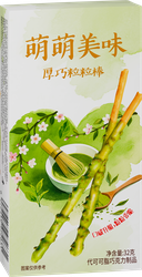 Палочки бисквитные MENGMENG в шоколадной глазури со вкусом матча, 32г, картинка