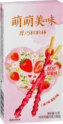 Палочки бисквитные MENGMENG в шоколадной глазури с клубничным вкусом, 32г, вид