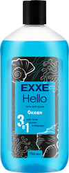 Гель для душа мужской EXXE Hello 3-в-1, Океан, с морскими минералами, 750мл, крупный план