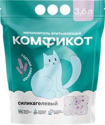 Наполнитель для кошачьего туалета КОМФИКОТ силикагелевый, 3,6л, фото