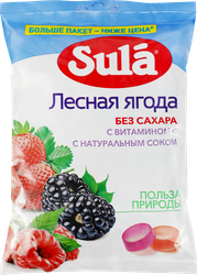 Леденцы SULA Лесная ягода, без сахара, 249г, крупный план