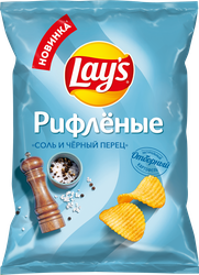 Чипсы картофельные LAY'S Соль и черный перец, рифленые, 70г, детальное фото