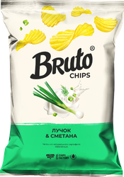 Чипсы картофельные BRUTO Flavor, со вкусом лучок&сметана, 120г, детальное фото