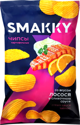 Чипсы SMAKKY со вк. лосося в сливочном соусе из натур. карт., вид