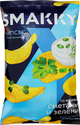 Чипсы SMAKKY со вк. сметаны и зелени из натур. карт., вид