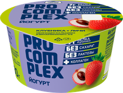 Йогурт СВЕЖЕЕ ЗАВТРА Pro-Complex Клубника-личи безлактозный 2%, без змж, 130г, картинка