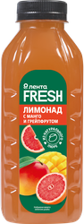 Напиток безалкогольный негазированный Лимонад с манго и грейпфрутом ЛЕНТА FRESH, 500мл, картинка