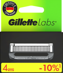 Кассеты для бритья мужские GILLETTE Labs сменные, для безопасных бритв, 4шт, фото