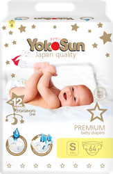 Подгузники YOKOSUN Premium S, 3–6кг, 64шт, детальное фото