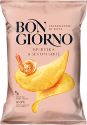 Чипсы картофельные BON GIORNO со вкусом креветка в белом вине, 80г, картинка
