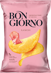 Чипсы картофельные BON GIORNO со вкусом хамон, 80г, фото