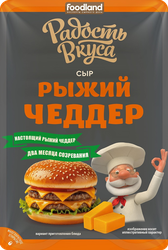Сыр РАДОСТЬ ВКУСА Чеддер рыжий 45%, без змж, 125г, вид
