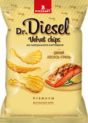 Чипсы картофельные DR.DIESEL со вкусом дикий лосось гриль, 220г, изображение