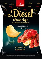 Чипсы картофельные DR.DIESEL со вкусом камчатский краб, 220г, фотография