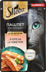 Корм консервированный для кошек SHEBA Нежный паштет форель и креветка, 75г, изображение