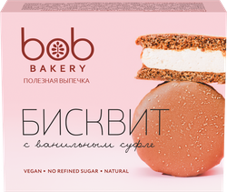 Печенье бисквитное BOB с ванильным суфле, в шоколадной глазури, 50г, вид