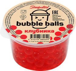 Шарики соковые SIMPATEA Bubble balls со вкусом клубники в оболочке, 80г, вид