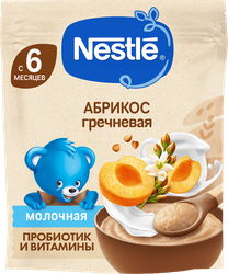 Каша гречневая NESTLE молочная, с абрикосом, с 6 месяцев, 200г, детальное фото
