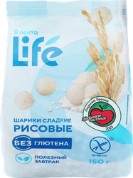 Шарики рисовые ЛЕНТА LIFE Сладкие, безглютеновые, 150г, вид