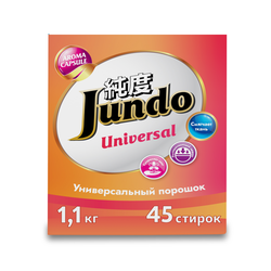 Стиральный порошок JUNDO Универсальный, 1,1кг, крупный план