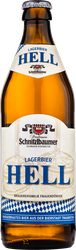 Пиво светлое SCHNITZLBAUMER Lagerbier Hell фильтрованное 4,9%, 0.5л, крупный план