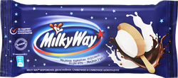 Мороженое MILKY WAY Двуслойное, сливочное и сливочное шоколадное 10%, без змж, эскимо, 52г, изображение