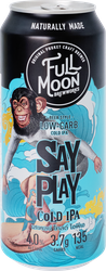 Пиво светлое FULL MOON SAY PLAY COLD IPA нефильтрованное пастеризованное 4%, 0.49л, вид
