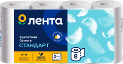Туалетная бумага ЛЕНТА 2 слоя,белая, картинка