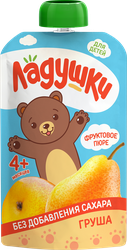Пюре фруктовое ЛАДУШКИ Груша, с 4 месяцев, 85г, крупный план