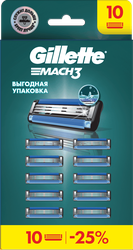 Кассеты сменные для бритья GILLETTE Mach3, 10шт, детальное фото