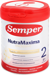 Смесь молочная SEMPER НутраМаксима Эксклюзив 2, с 6 месяцев, 800 г, вид