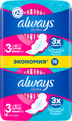 Прокладки ALWAYS Ultra Супер, с крылышками, 16шт, детальное фото