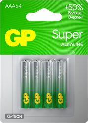 Батарейки алкалиновые GP Super Alkaline АAА, 4шт, фотография