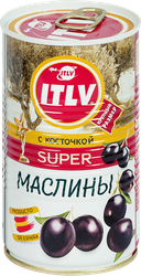 Маслины с косточкой ITLV Super черные, 350г, картинка