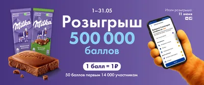 Розыгрыш 500 000 баллов по Карте №1 01.05.-31.05.