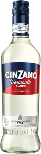 Напиток виноградосодержащий CINZANO Бьянко из виноградного сырья вермут белый сладкий, 0.5л, крупный план