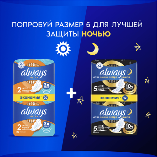Прокладки ALWAYS Ultra Нормал, с крылышками, 20шт, детальное фото
