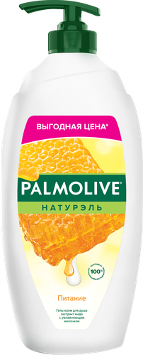 Гель-крем для душа PALMOLIVE Натурэль Питание Мед и увлажняющее молочко, 750мл, картинка