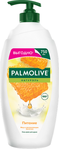 Гель-крем для душа PALMOLIVE Натурэль Питание Мед и увлажняющее молочко, 750мл, вид