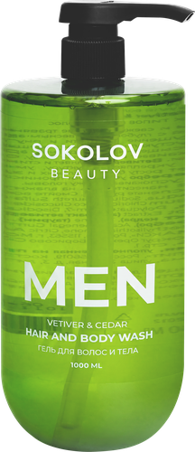 Гель для волос и тела мужской SOKOLOV Vetiver&Cedar, 1000мл, изображение