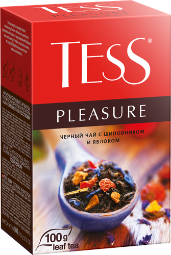 Чай черный TESS Pleasure с добавками листовой, 100г, фотография