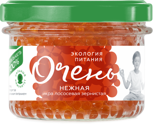 Икра лососевая ПУТИНА Очень нежная, зернистая 1-й сорт, 220г, изображение