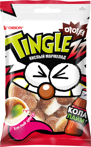 Мармелад жевательный ORION Tinglezz со вкусом колы и лайма, 75г, детальное фото