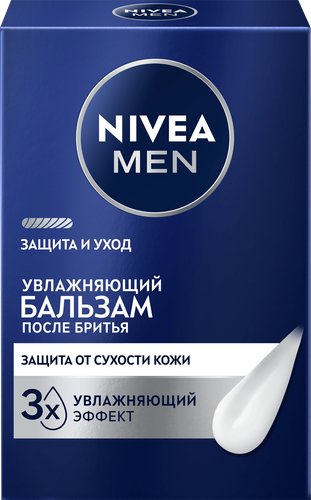 Бальзам после бритья NIVEA Men Защита и Уход увлажняющий, 100мл, крупный план