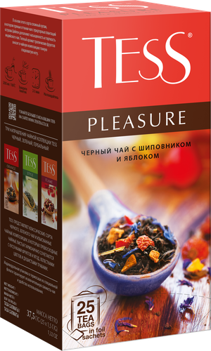 Чай черный TESS Pleasure с добавками, 25пак, вид