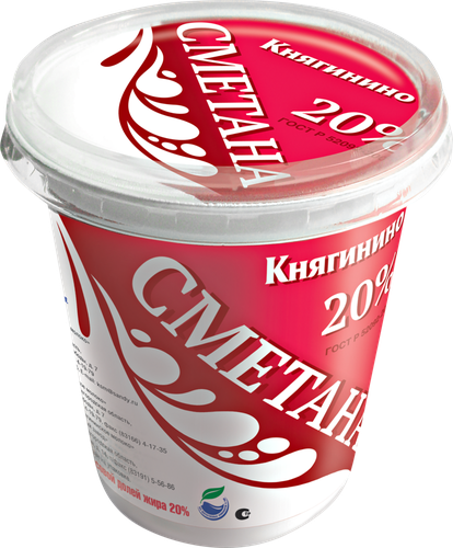 Сметана КНЯГИНИНО 20%, без змж, 350г, изображение